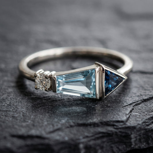 Vintage Geometric Aquamarine Ring 84248001