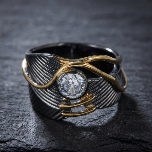 Vintage Geometric Zircon Ring 43107615