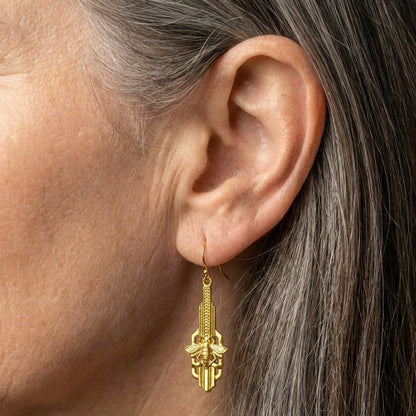 Vintage Gold Bee Earrings