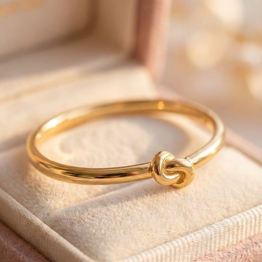 Vintage Gold Knotted Bangle Bracelets