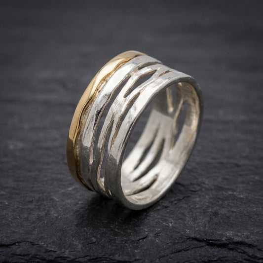 Vintage Gold & Silver Hollow Ring