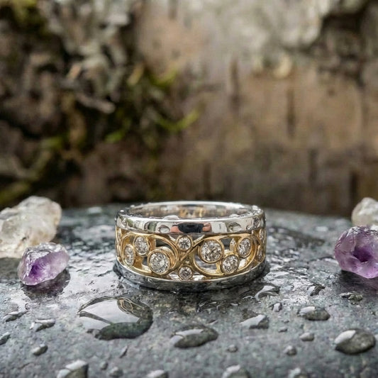 Vintage Gold & Silver Ivy Zirconia Ring