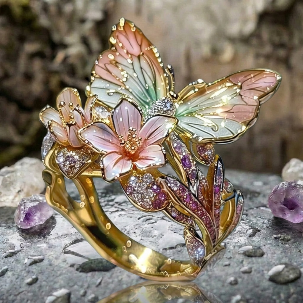 Vintage Golden Brimhaven Floral Ring