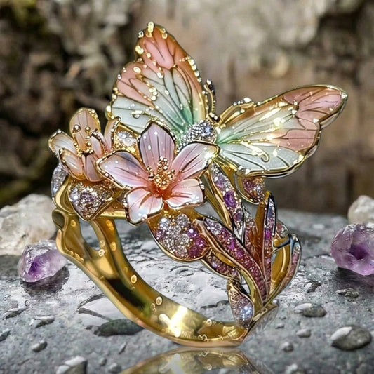 Vintage Golden Brimhaven Floral Ring
