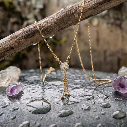 Vintage Golden Crystal Necklace