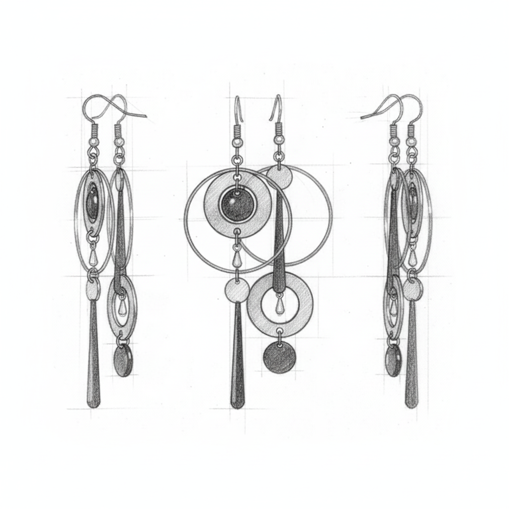 Vintage Golden Dangling Earrings