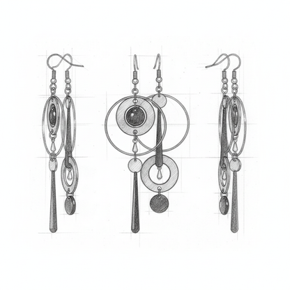 Vintage Golden Dangling Earrings