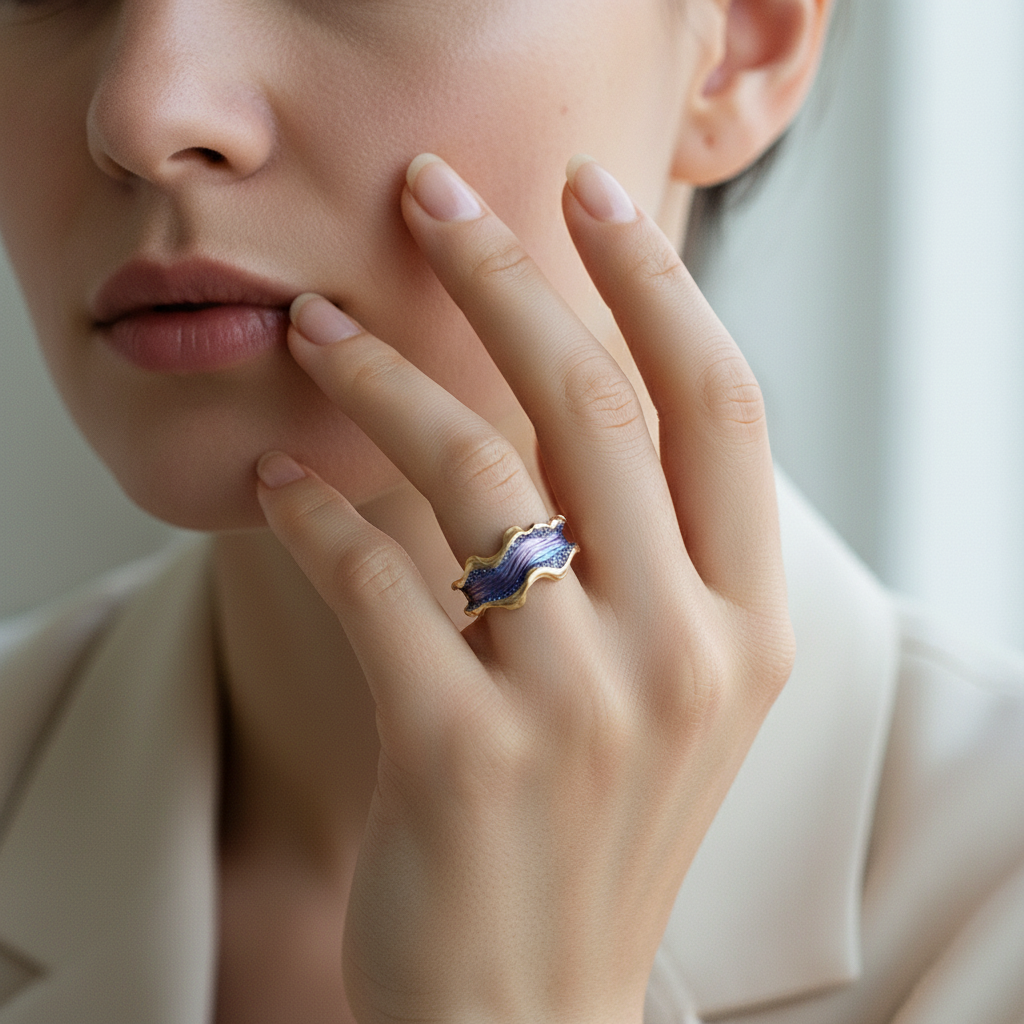 Vintage Golden Ocean Ring