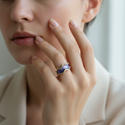 Vintage Golden Ocean Ring