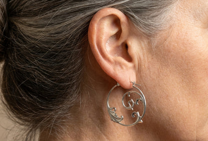 Vintage Gothic Ornament Statement Hoop Earrings