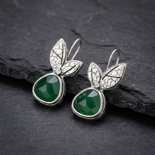 Vintage Green Leaf Earrings 33270907