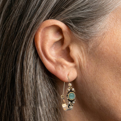 Vintage Green Stone Earrings