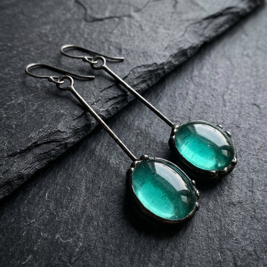 Vintage Green Stone Earrings 34961000
