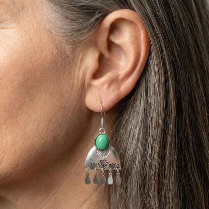 Vintage Green Stone Earrings