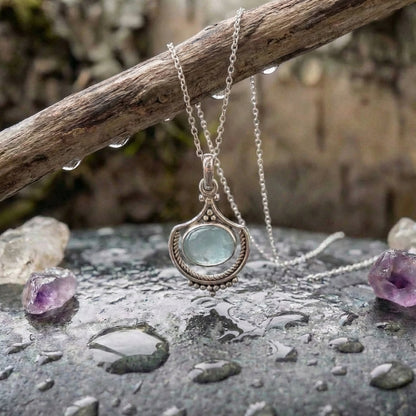Vintage Green Stone Necklace