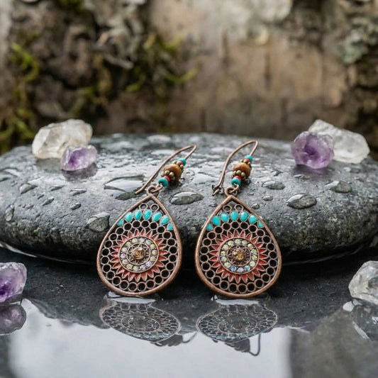 Vintage Handmade Bohemian Colorful Drop Earrings