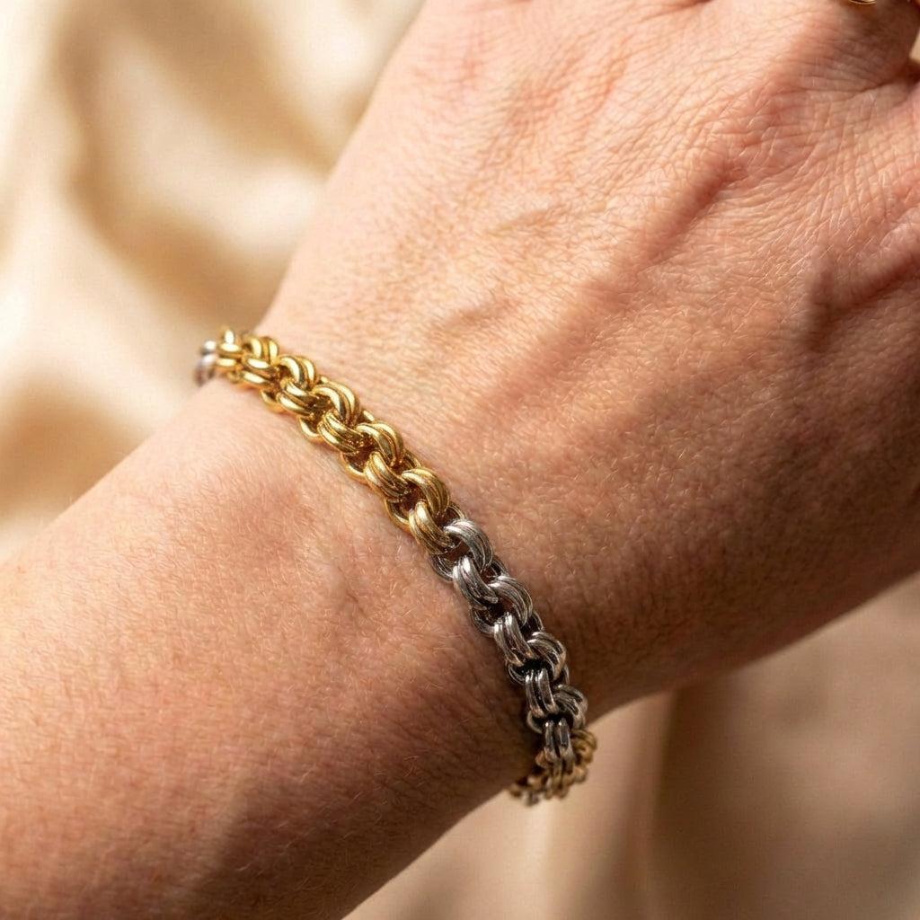 Vintage Handmade Braided Bangle Bracelet