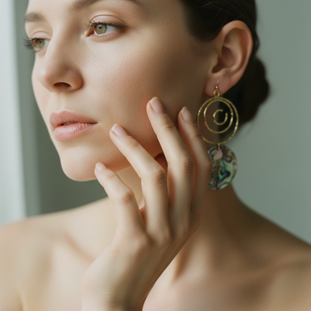 Vintage Handmade Natural Shell Earrings
