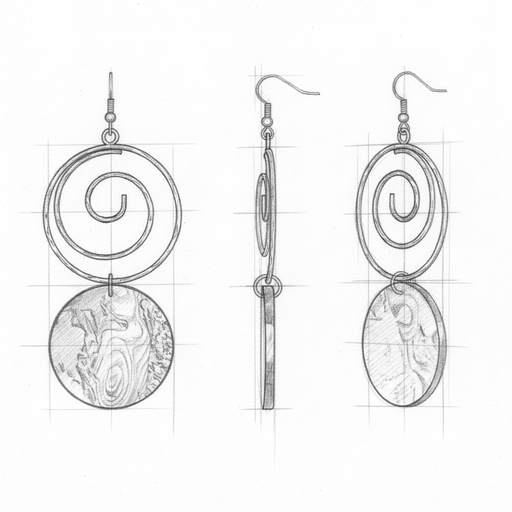 Vintage Handmade Natural Shell Earrings
