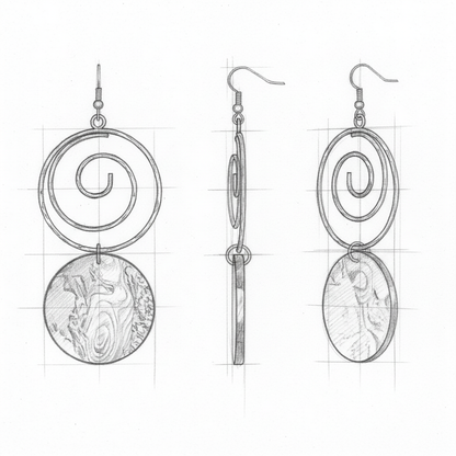 Vintage Handmade Natural Shell Earrings