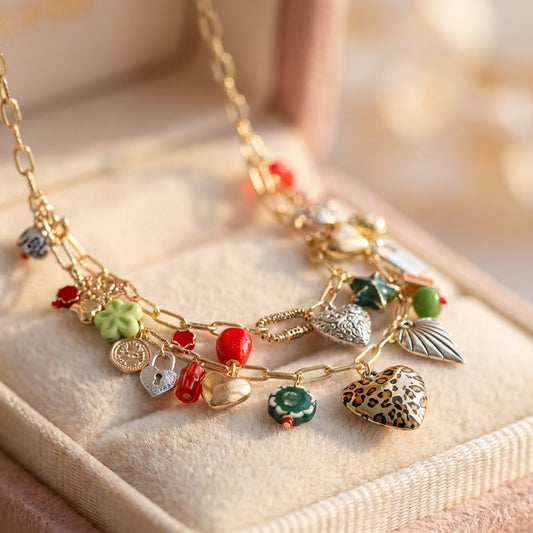 Vintage Heart Shaped Lock Tassel Pendant Necklace