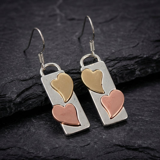 Vintage Heart Dangle Earrings 89820611