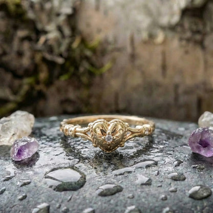 Vintage Heart Diamond Ring