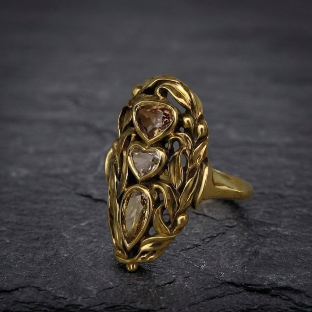Vintage Heart Gemstone Ring 85681595