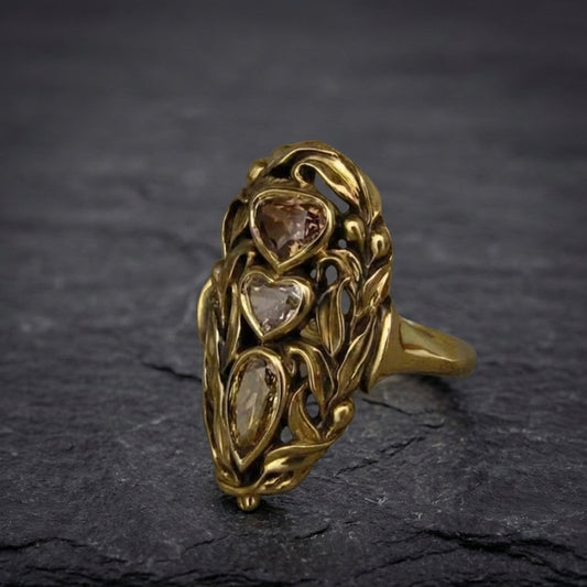 Vintage Heart Gemstone Ring 85681595