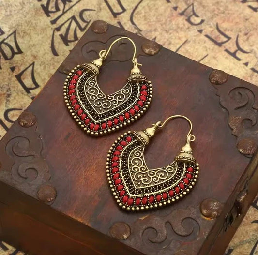 Vintage Heart Shape Bohemian Earrings