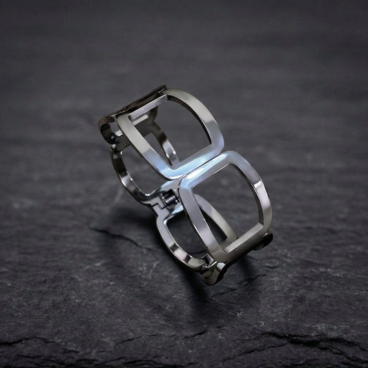 Vintage Hollow Cuff Bangle Silver Bracelet