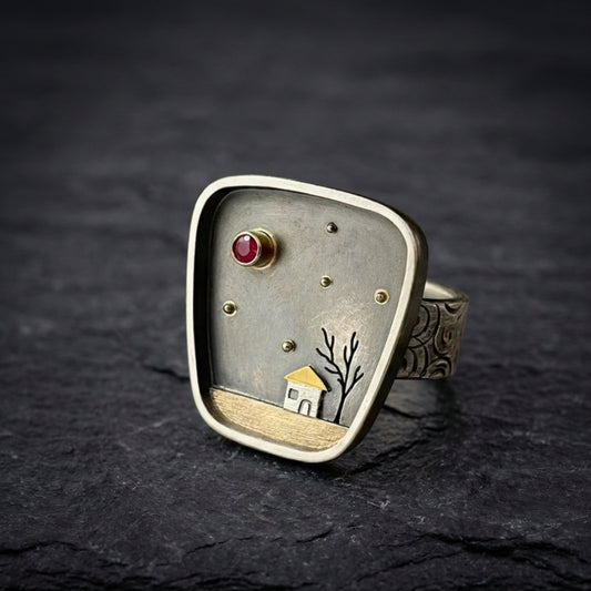 Vintage House Landscape Ring 82127969