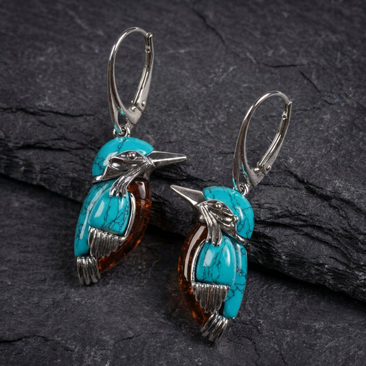 Vintage Kingfisher Earrings 28314993