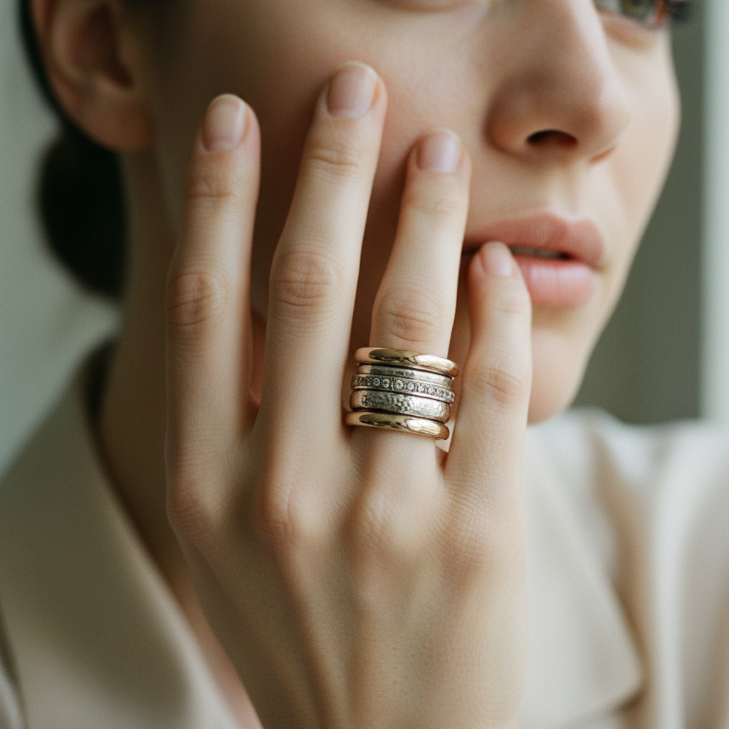Vintage Layered Thick Gold Ring