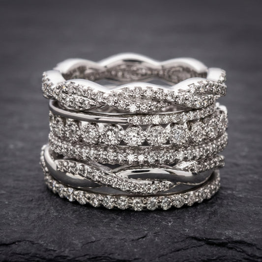 Vintage Layered Zirconia Ring