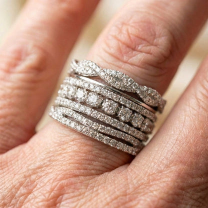 Vintage Layered Zirconia Ring
