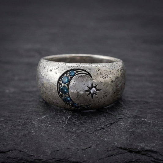 Vintage Moon Star Ring 40784501