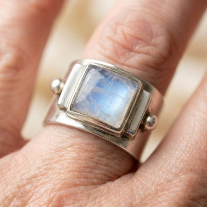 Vintage Moonstone Square Ring