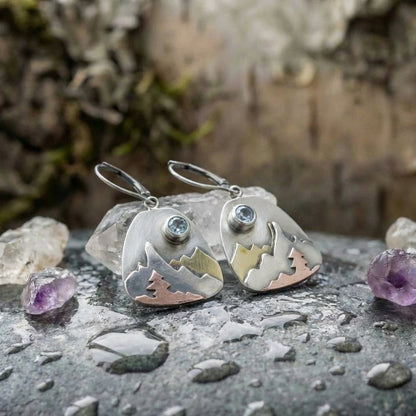 Vintage Mountain Topaz Earrings