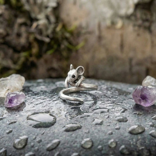 Vintage Mouse Silver Ring