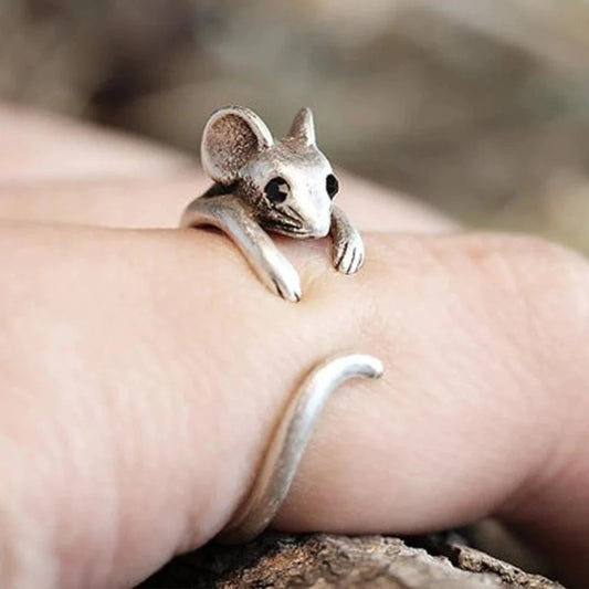 Vintage Mouse Silver Ring (1)
