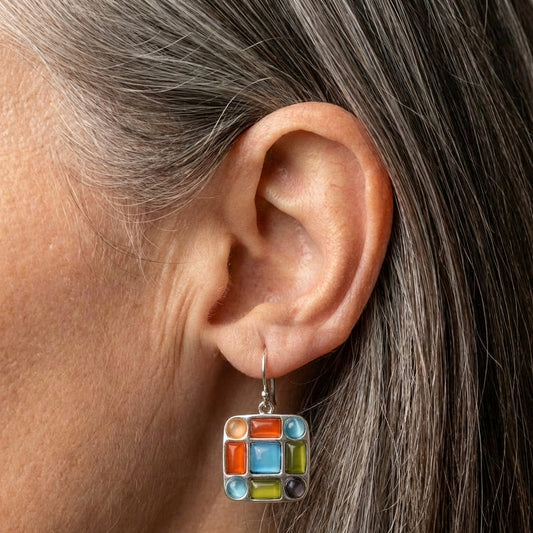 Vintage Multicolor Stone Earrings