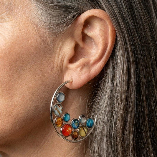 Vintage Multicolor Stone Earrings