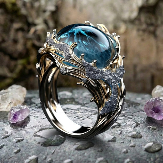 Vintage Ocean Crystal Ring