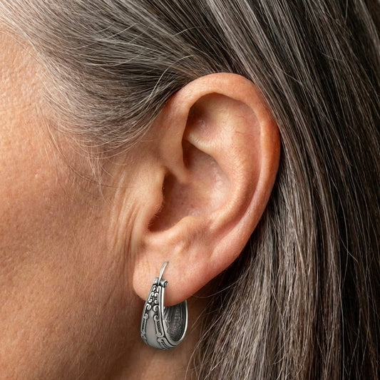 Vintage Ornate Hoop Earrings