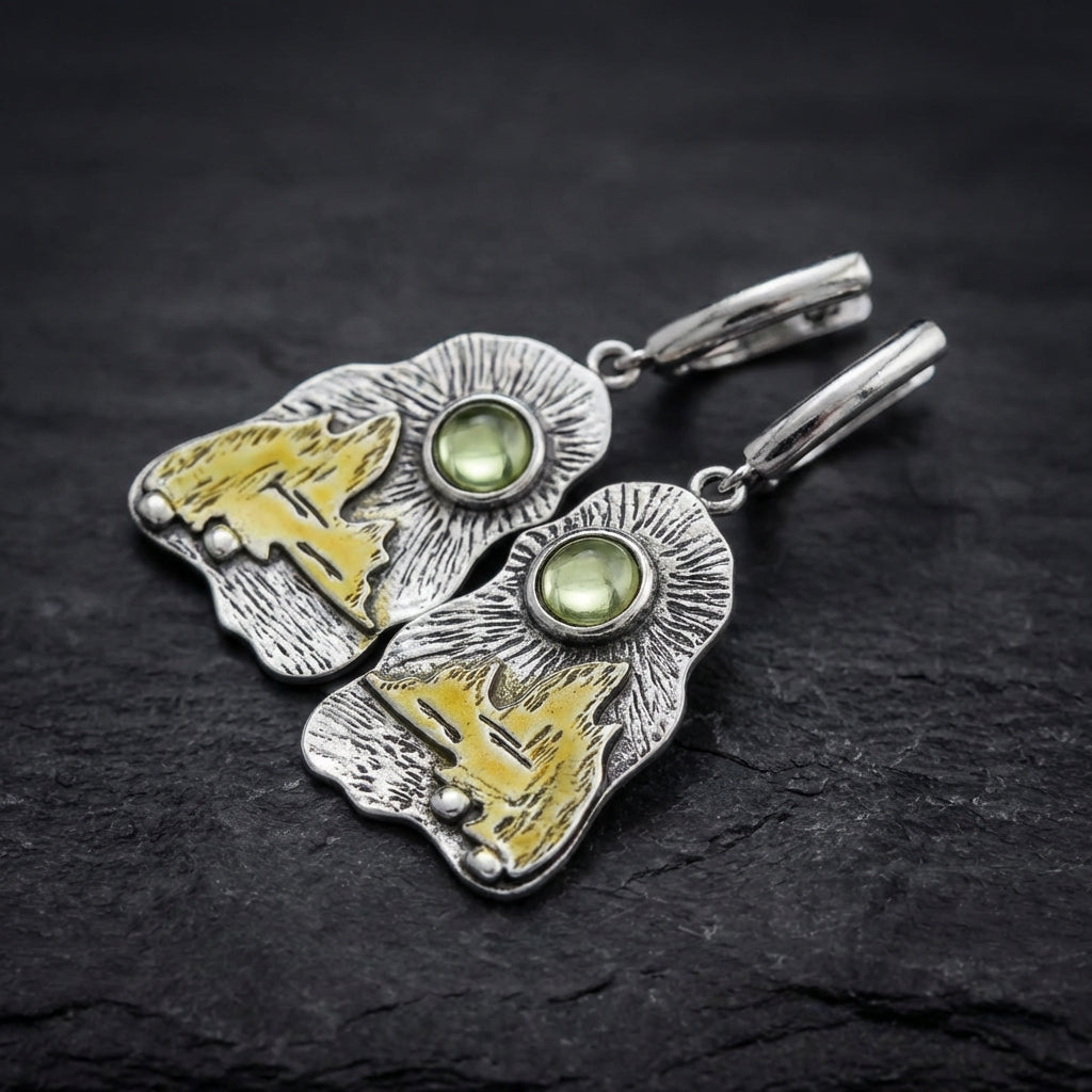 Vintage Owl Stone Earrings 78320789