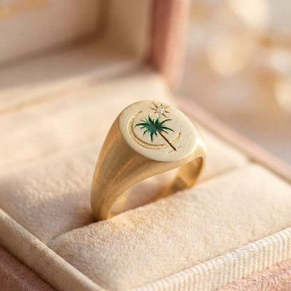 Vintage Palm Signet Ring