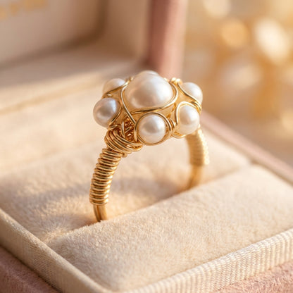 Vintage Pearl Cluster Ring