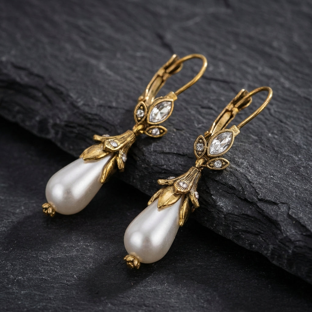 Vintage Pearl Dangle Earrings 24081693