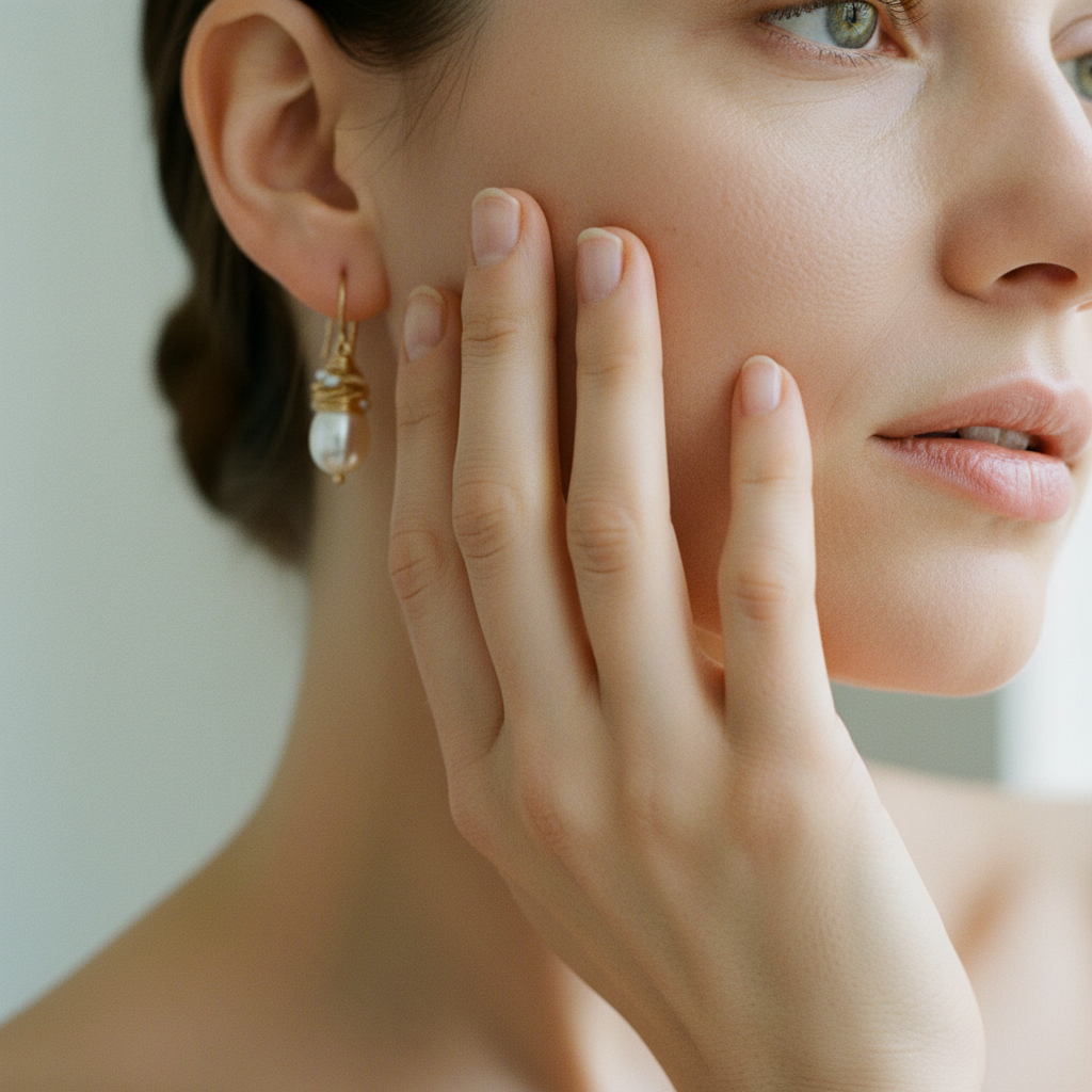Vintage Pearl Golden Threads Earrings